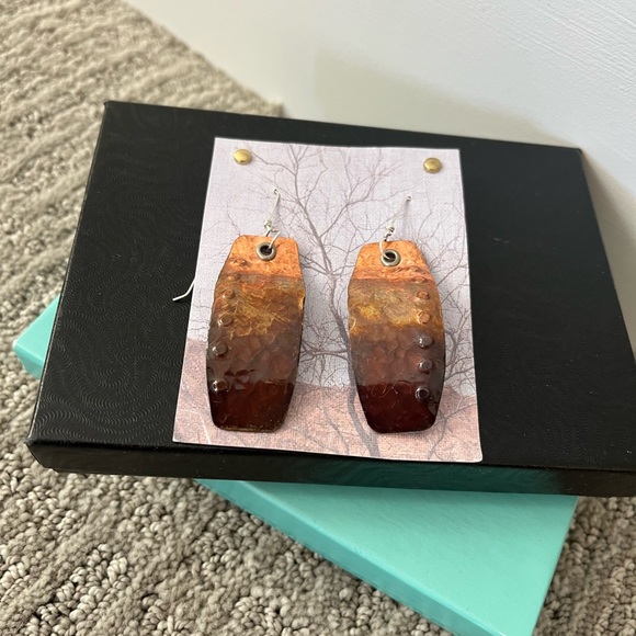 Copper Dangling Earrings - Picture 1 of 3